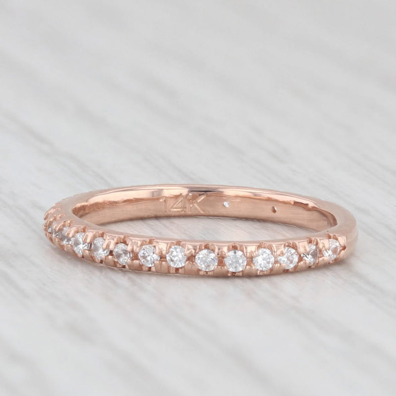 0.16ctw Cubic Zirconia Wedding Band 14k Rose Gold Size 4.25 Ring Stackable