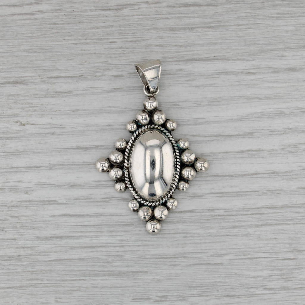Vintage Large Bali Style Statement Pendant Sterling Silver