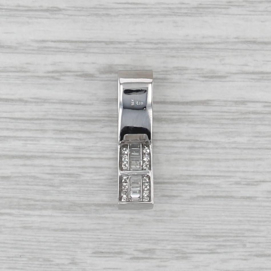 1.42ctw Diamond Journey Flaoting Drop Pendant 14k White Gold
