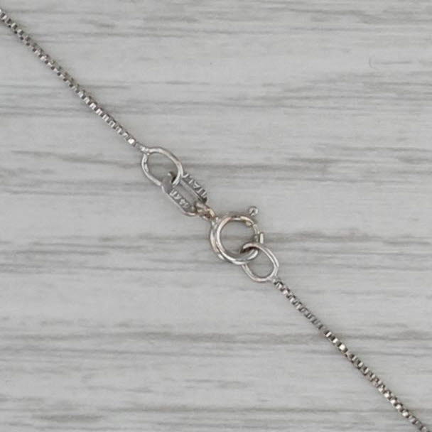 0.12ctw Princess Diamond Pendant Necklace 14k White Gold 19.25" Box Chain