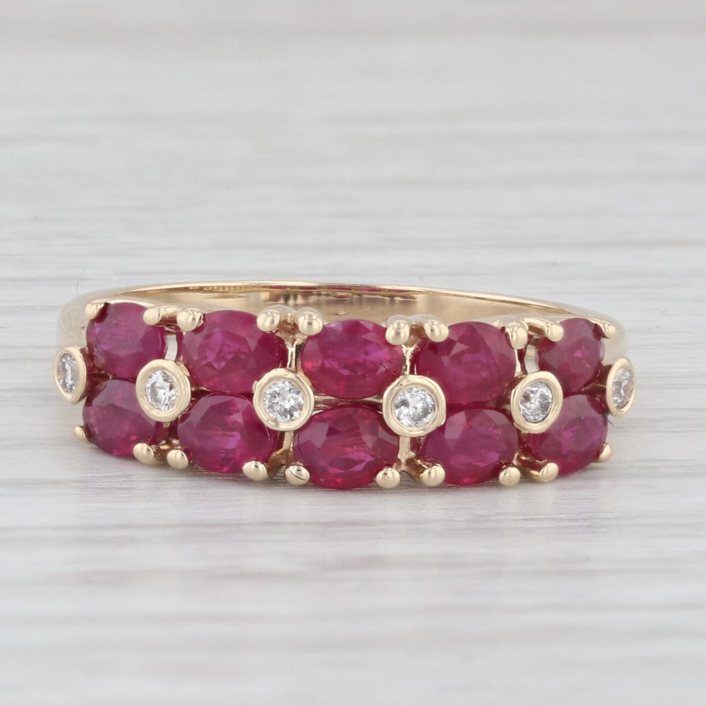 Light Gray 2.60ctw Ruby Diamond Ring 14k Yellow Gold Size 9