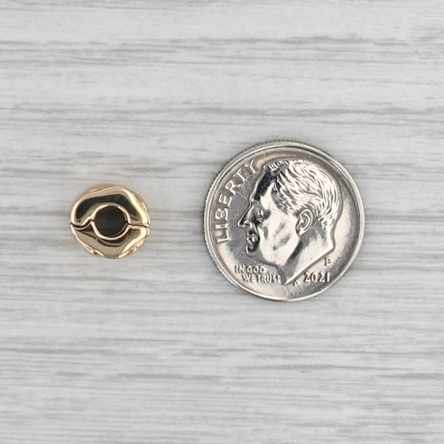 Authentic Pandora Heart Clip Bead Charm 14k Yellow Gold 750243 ALE