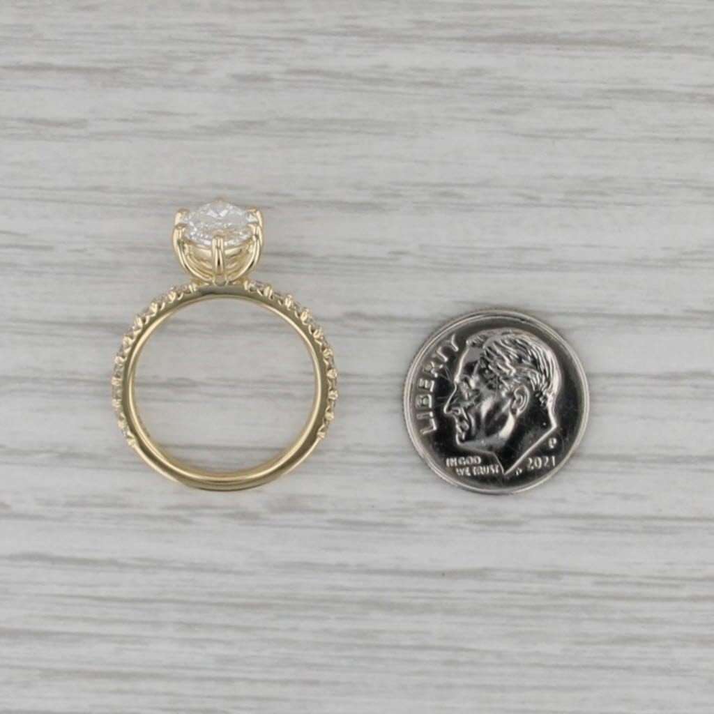 New IGI 3.54ctw Lab Grown Diamond Marquise Engagement Ring 14k Gold Size 6.5