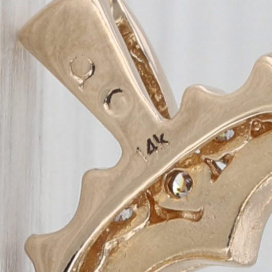 0.36ctw Diamond Open Heart Pendant 14k Yellow Gold Small Drop