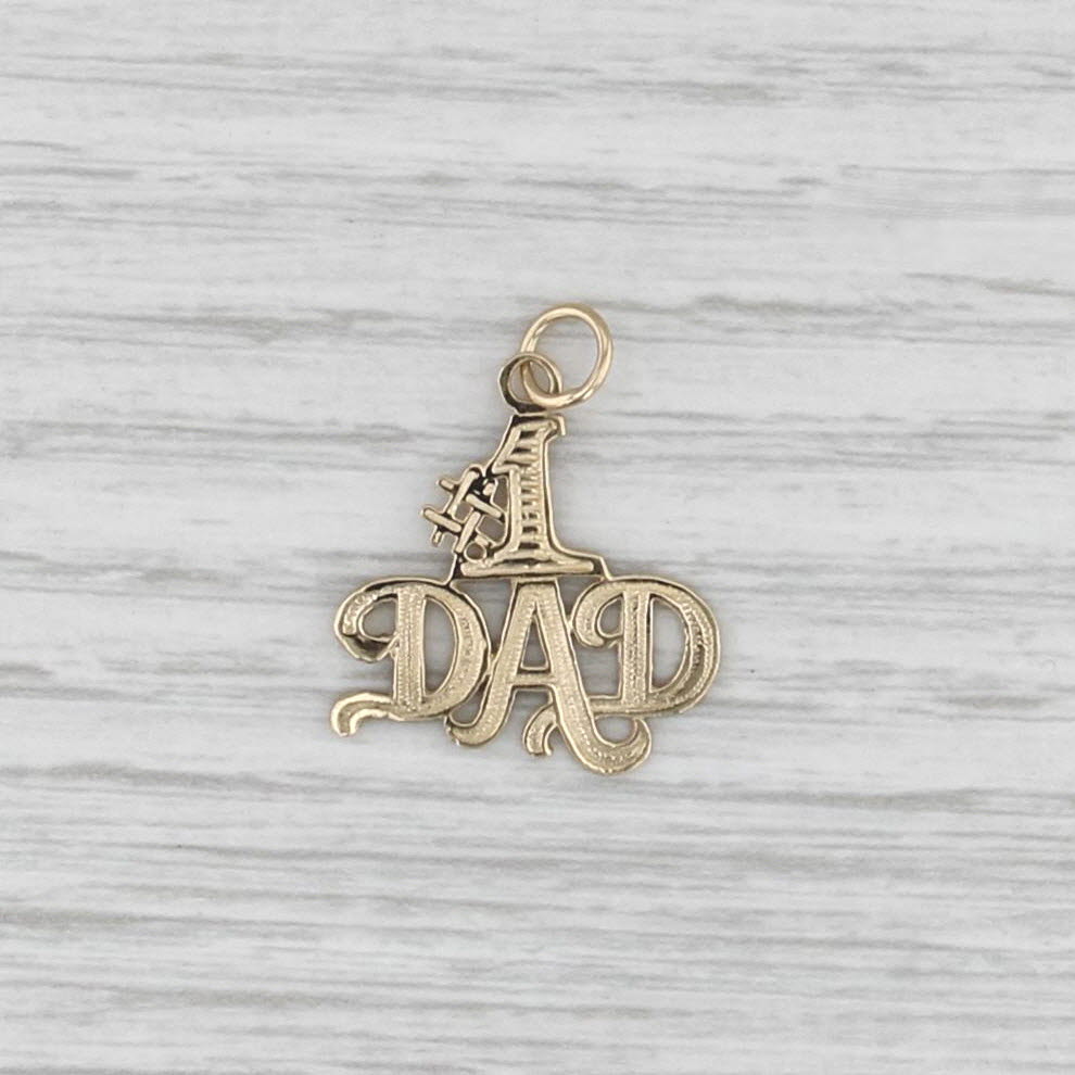 #1 Dad Pendant 14k Yellow Gold Gift Keepsake