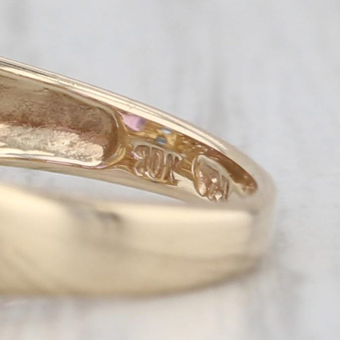 0.90ctw Blue Sapphire Amethyst Ring 10k Yellow Gold Size 6 Vintage