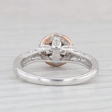 0.41ctw Round Diamond Halo Engagement Ring 14k White Rose Gold Size 7