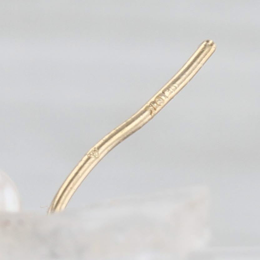 Cultured Pearl Hoop Earrings 10k Yellwo Gold Snap Top Round Hoops