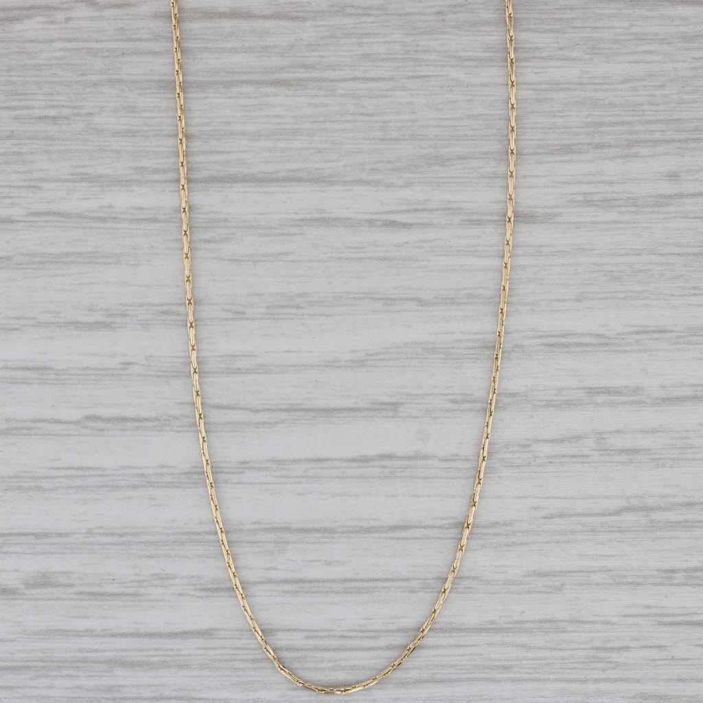 Gray Bar Link Box Chain 14k Yellow Gold 18.25" 0.8mm