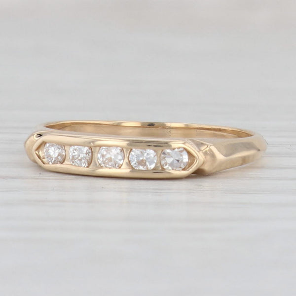 Light Gray 0.15ctw Diamond Wedding Band 14k Yellow Gold Size 7 Stackable Ring