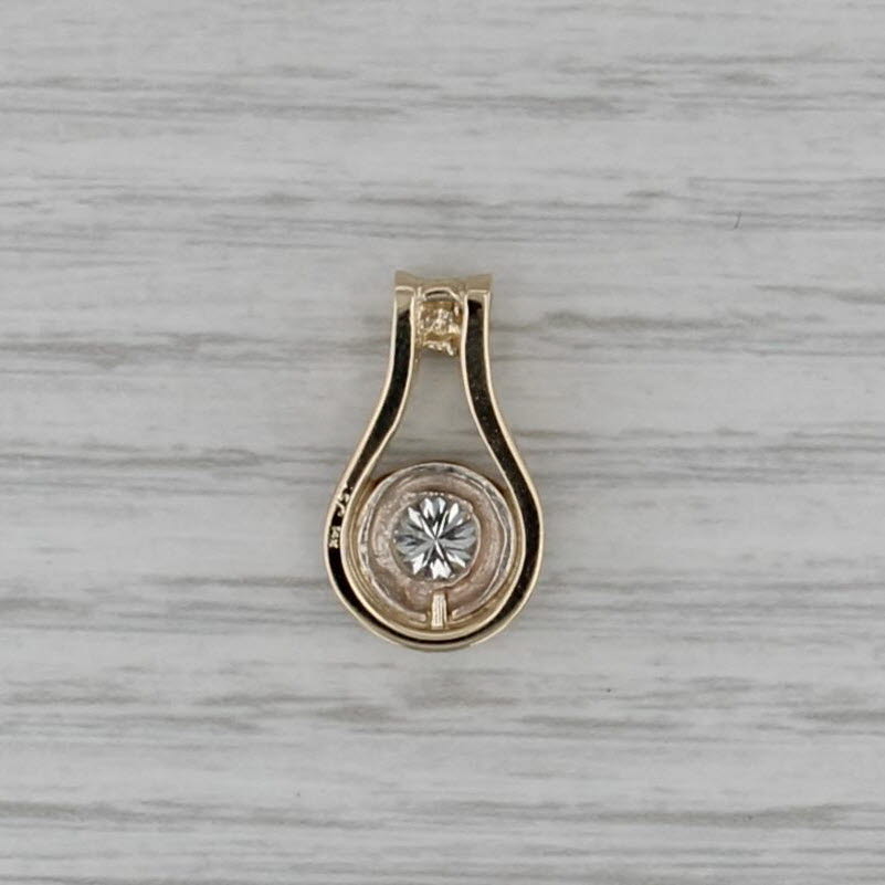 0.50ct Diamond Solitaire Teardrop Pendant 14k Yellow White Gold