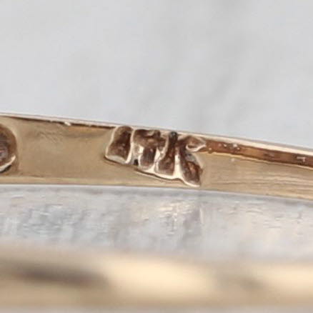 Vintage Diamond Wedding Band 14k Gold Stackable Thin Ring Size 6.75