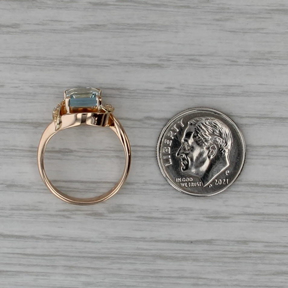 1.64ctw Aquamarine Diamond Ring 14k Yellow Gold Size 5.5