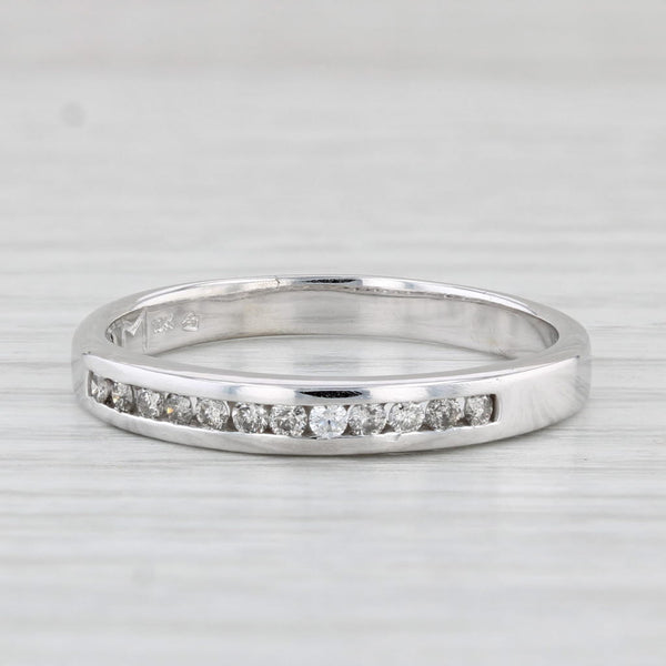 0.18ctw Diamond Wedding Band 10k White Gold Size 10.25 Stackable Ring