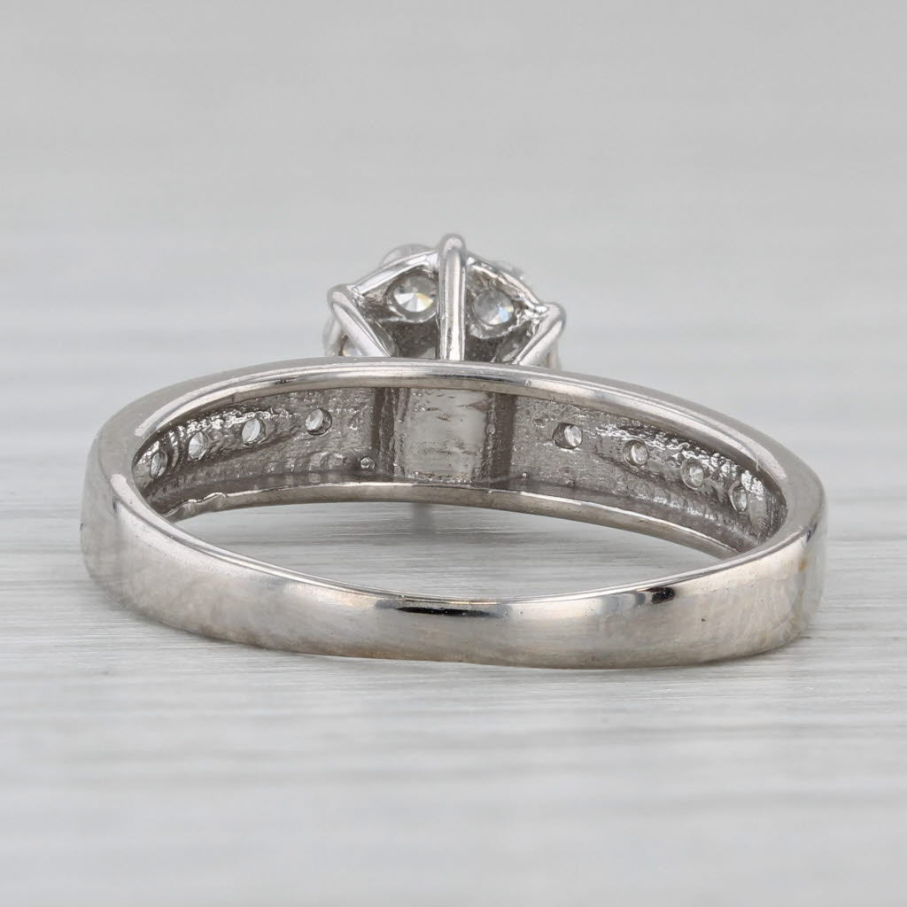 Gray 0.36ctw Diamond Cluster Engagement Ring 10k White Gold Size 5.5