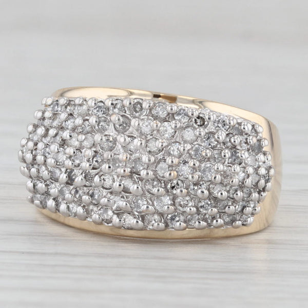 1ctw Diamond Cluster Ring 14k Yellow Gold Size 6.75