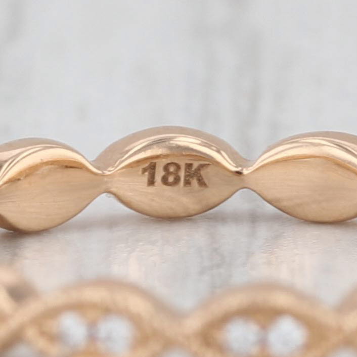 Jeff Copper 0.12ctw Diamond Eternity Band 18k Rose Gold Woven Stackable Ring