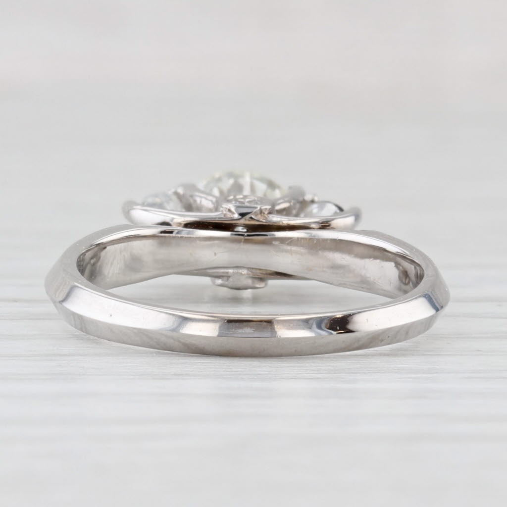 Light Gray 1.38ctw Round Diamond 3-Stone Engagement Ring 18k White Gold Size 7