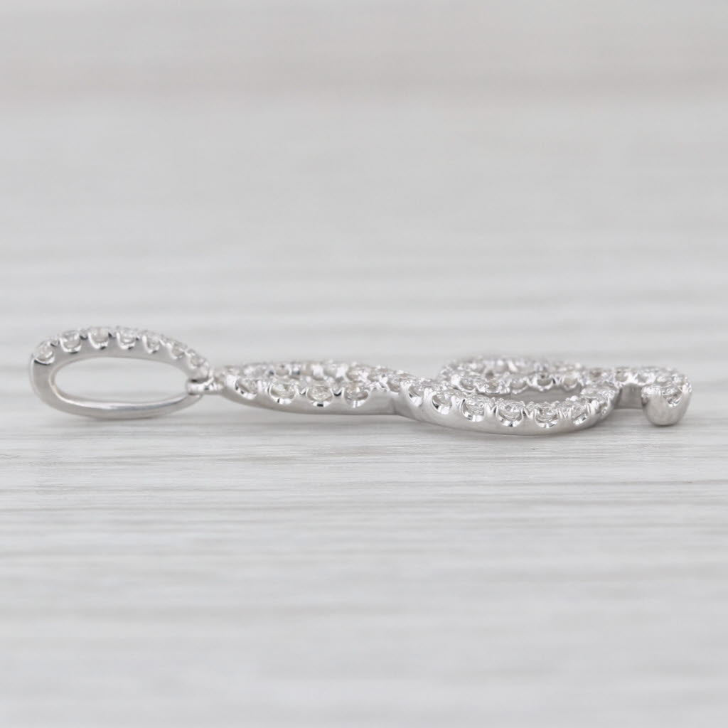 0.50ctw Diamond Treble Clef Pendant 18k White Gold Music Themed