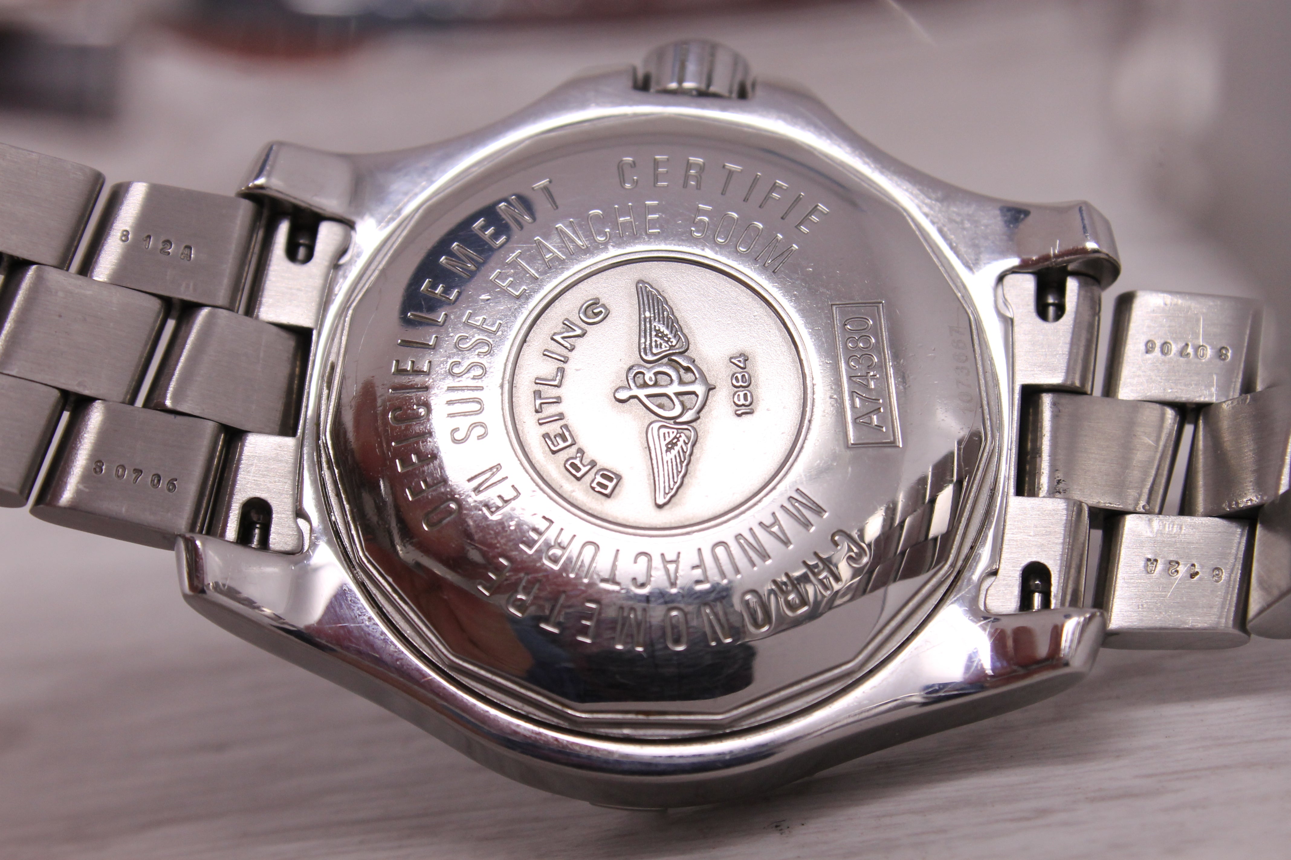 Breitling Colt Chronometre Mens 41mm Steel Quartz Divers Watch FULL SET A74380