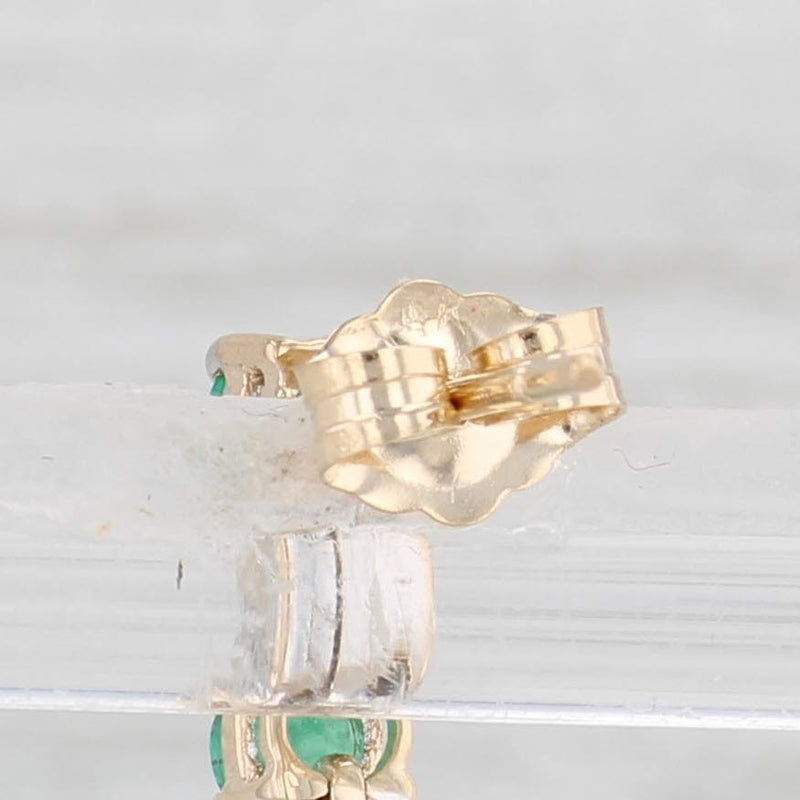 Light Gray 0.70ctw Emerald Diamond Journey Earrings 14k Yellow Gold Pierced Drops