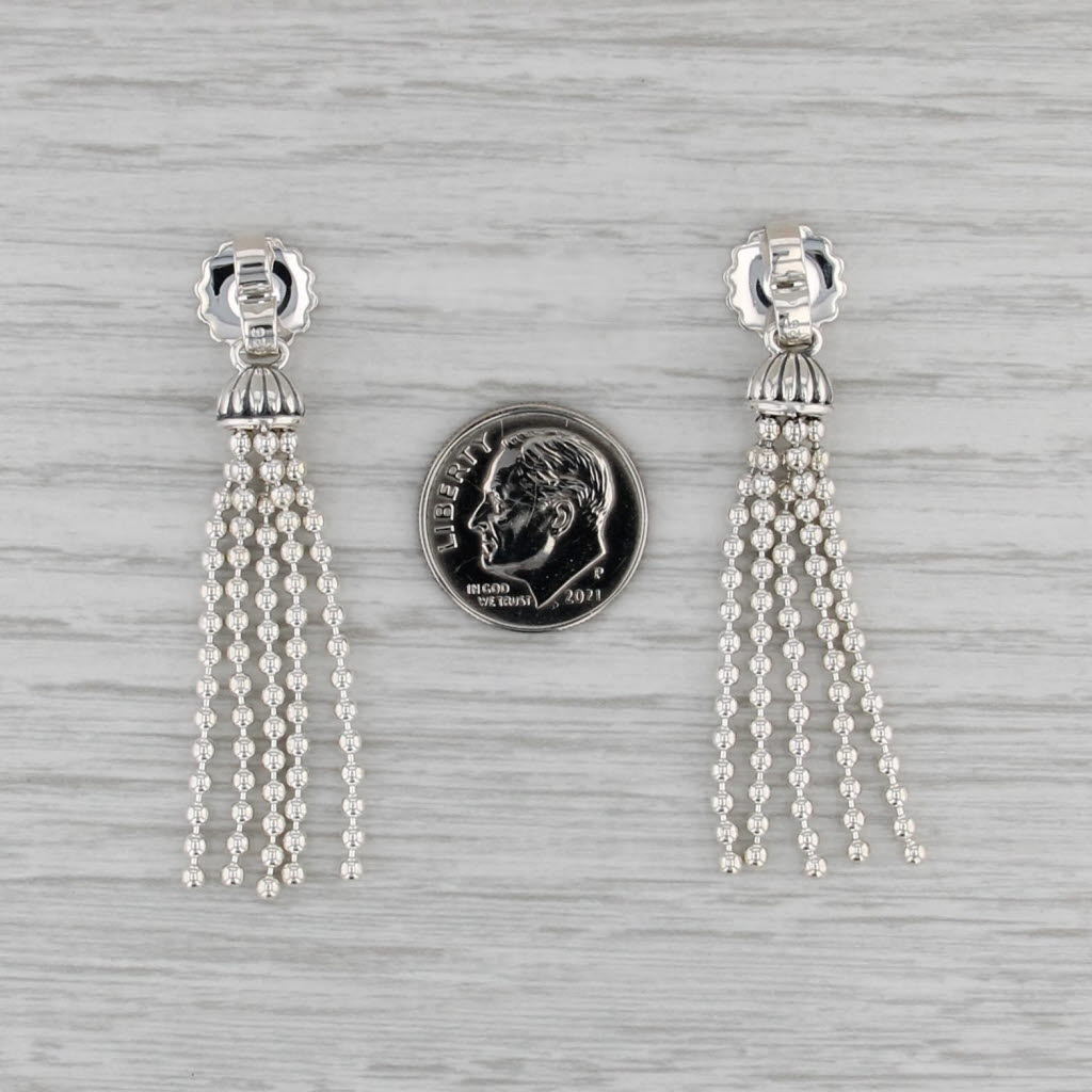 New Lagos Caviar Tassel Ball Earring Backs Sterling Silver 35mm Fringe