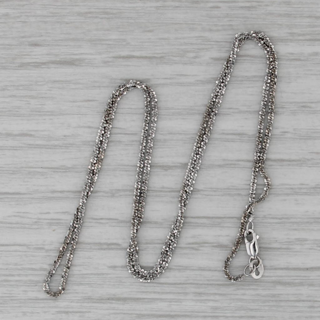 Popcorn Chain Necklace 14k White Gold 18" 1.4mm