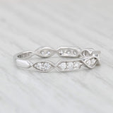 New 0.20ctw Diamond Ring 14k White Gold Size 6.5 Band Wedding Stackable