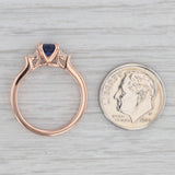 0.92 ctw Lab Created Sapphire Diamond Ring 14K Rose Gold Size 6.5