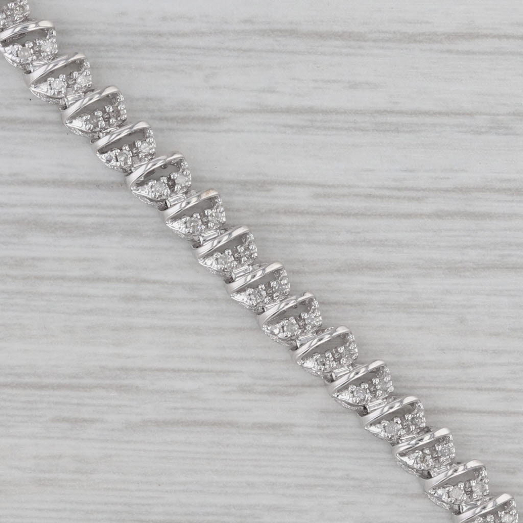 Gray 1ctw Diamond Tennis Bracelet 10k White Gold 6.75" 4.4mm