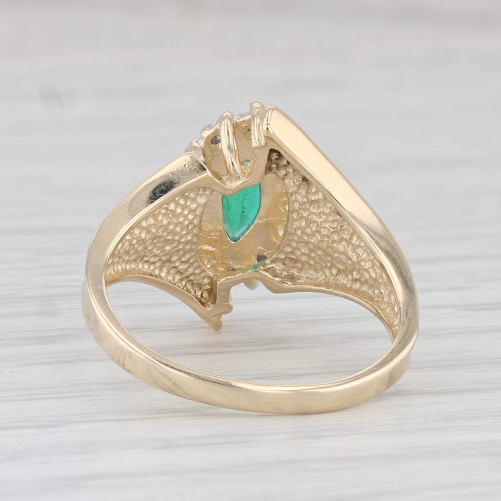 Light Gray 0.53ctw Lab Created Emerald Diamond Halo Ring 10k Yellow Gold Size 6.75