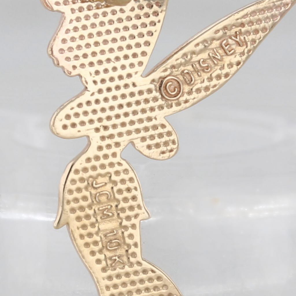 Disney Tinkerbell Pendant 10k Yellow Gold Cartoon Fairy