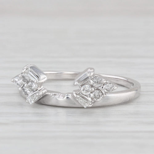 Light Gray 0.20ctw Diamond Ring Jacket Guard 14k White Gold Size 7 Bridal Wedding