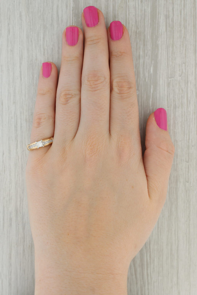 0.47ctw Princess Diamond Engagement Ring 14k Yellow Gold Size 7
