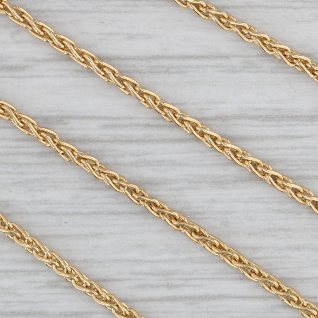 Gray 18" 1.5mm Wheat Chain Necklace 18k Yellow Gold