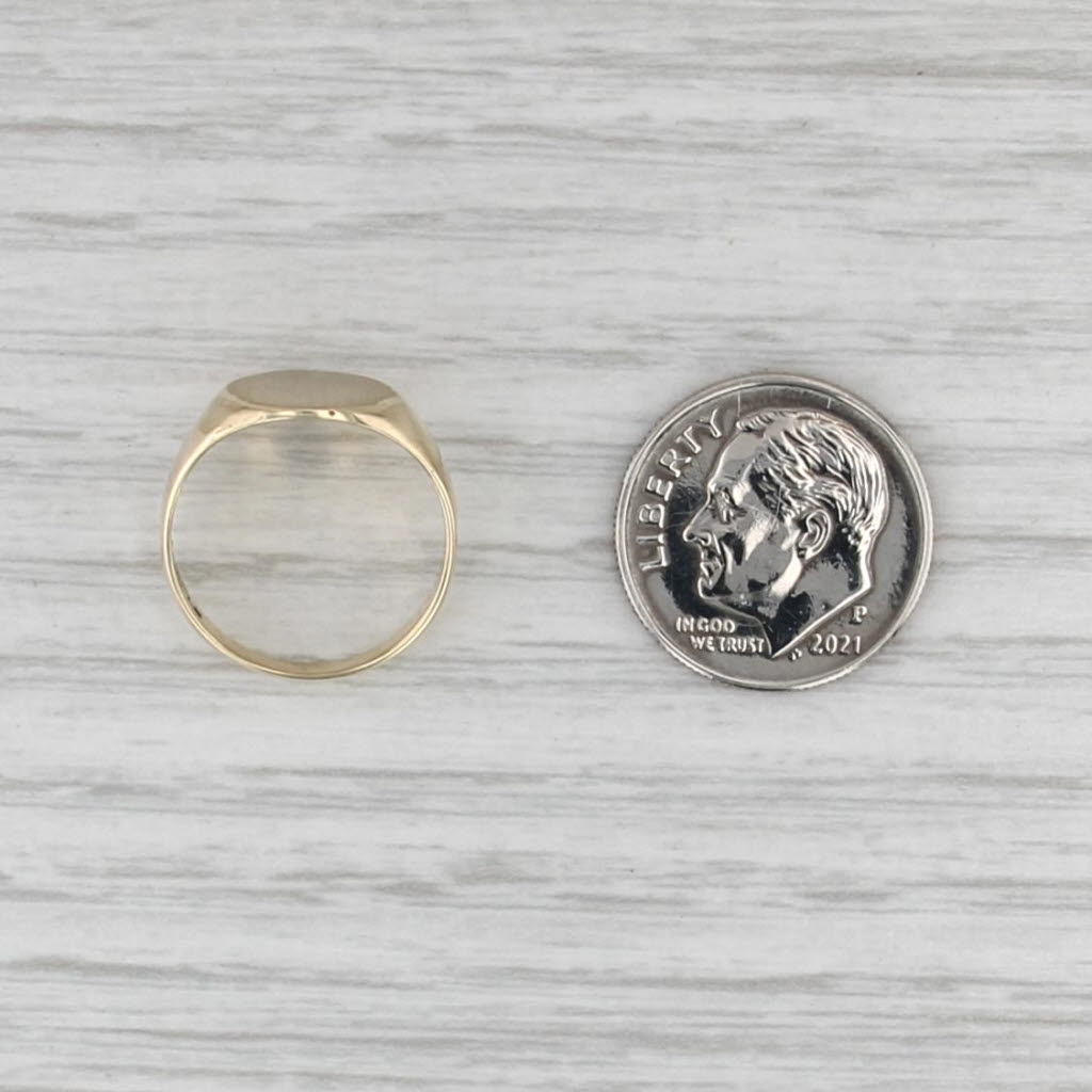 Engravable Oval Signet Ring 10k Yellow Gold Size 4.25