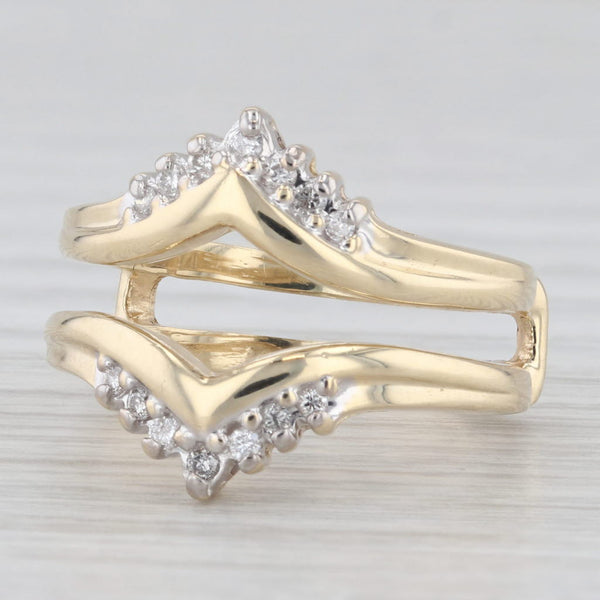 0.10ctw Diamond Ring Jacket Guard 14k Gold Size 6.5 Wedding Bridal