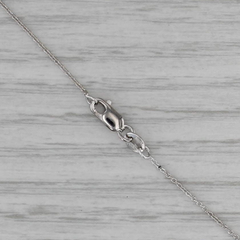 0.12ctw Diamond Small Cross Pendant Necklace 18k White Gold 16.25" Rope Chain