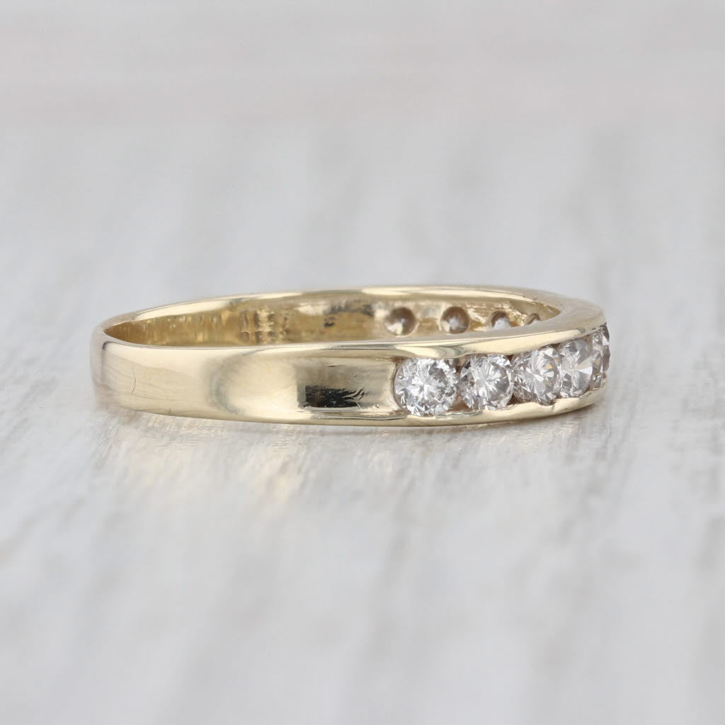 0.90ctw Diamond Wedding Band 14k Yellow Gold Size 9.5 Anniversary Stackable Ring