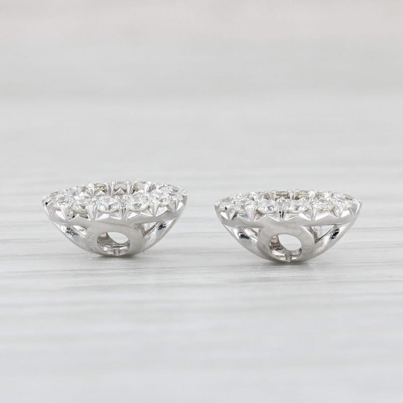 Light Gray 0.42ctw Diamond Earring Jackets Stud Enhancers 14k White Gold Eloquence Werdiger