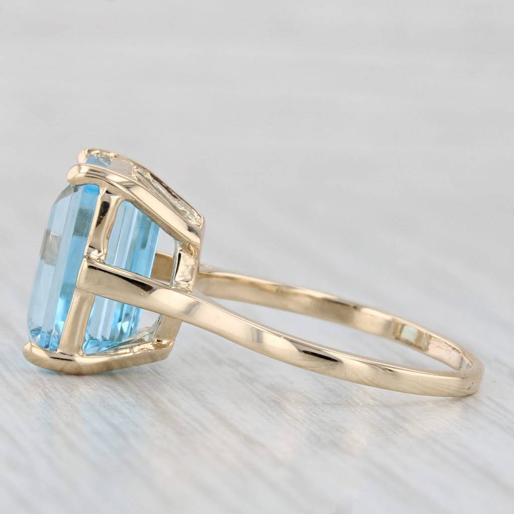 Light Gray 8ct Blue Topaz Solitaire Ring 14k Yellow Gold Size 8