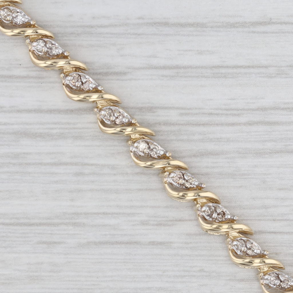 0.90ctw Diamond Tennis Bracelet 14k Yellow Gold 7" 4.7mm