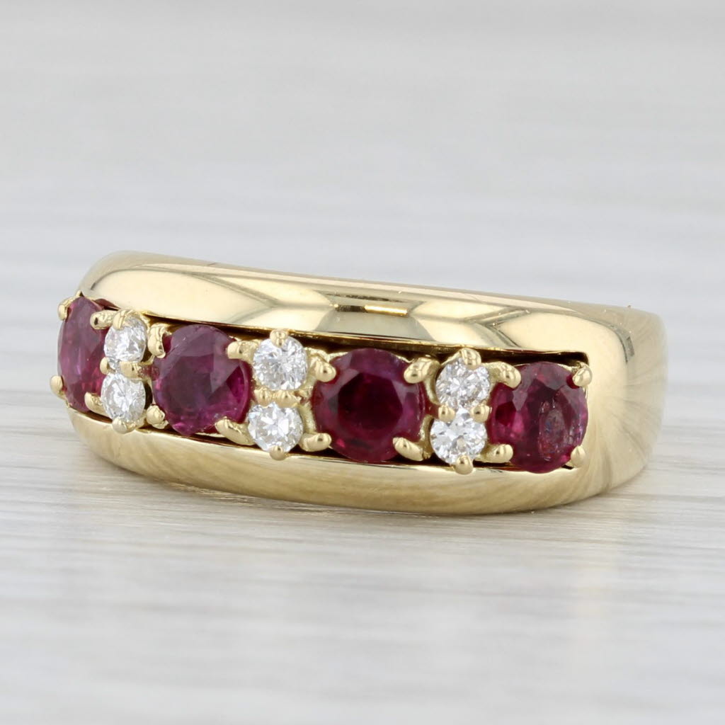 Light Gray 1.27ctw Ruby Diamond Ring 18k Yellow Gold Size 7