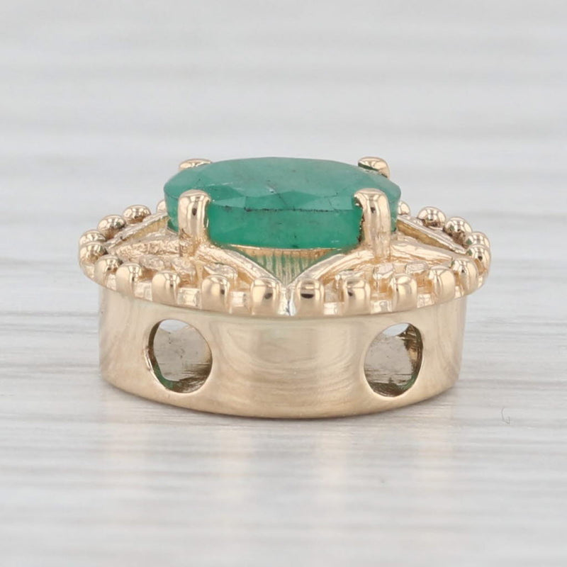 0.75ct Emerald Slide Bracelet Charm 14k Yellow Gold Richard Glatter Vintage