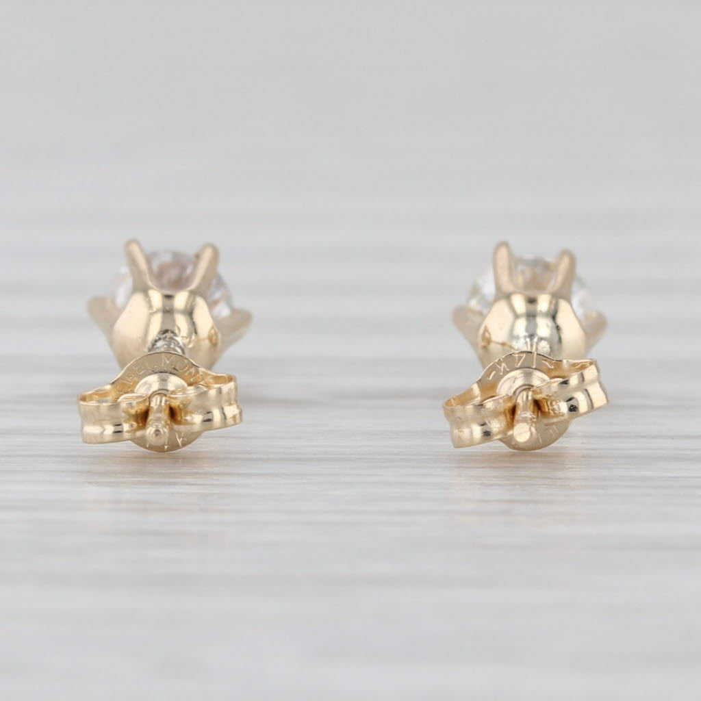 0.45ctw Diamond Stud Earrings 14k Yellow Gold Round Solitaire Studs