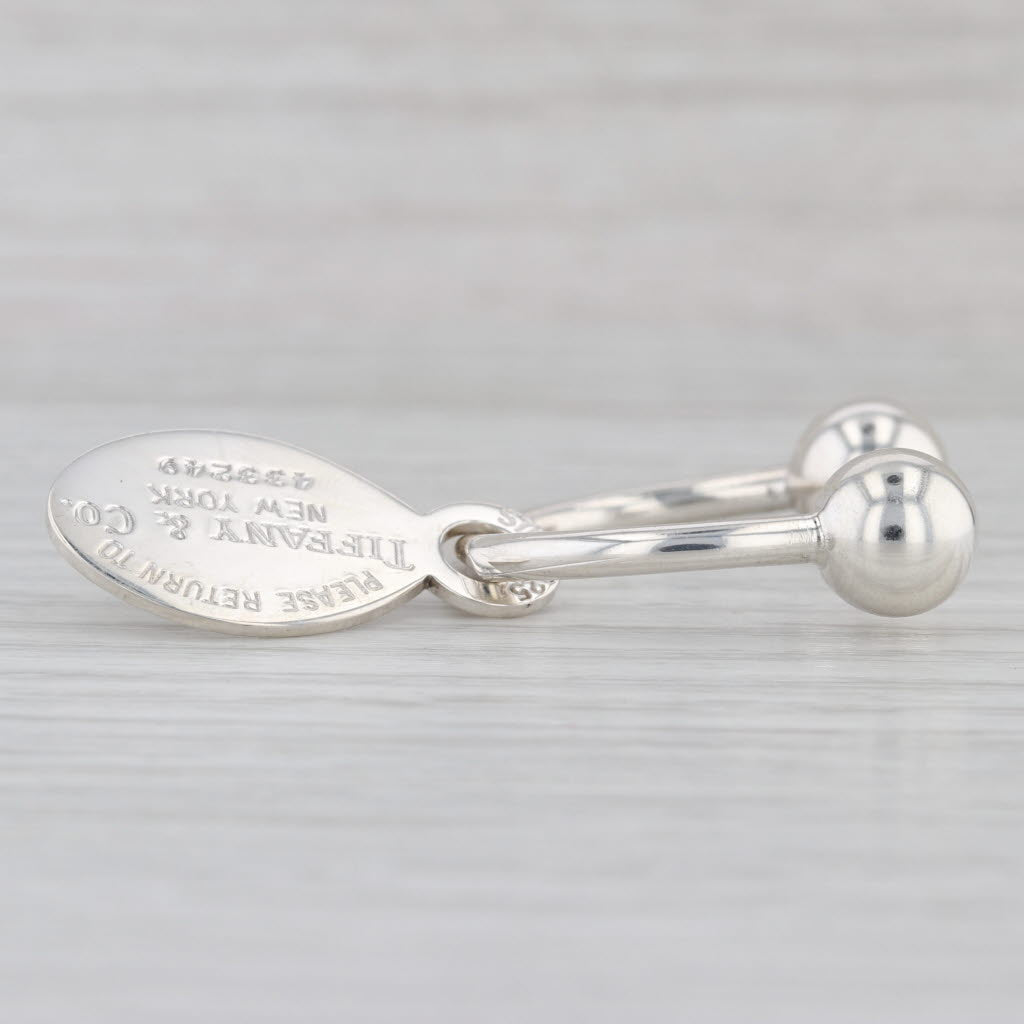 Return Tiffany & Co Engravable Key Chain w/ Pouch Sterling Silver Screw-on