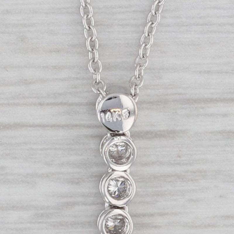 0.54ctw Diamond Eternity Circle Pendant Necklace 14k Gold 18.5" Cable Chain