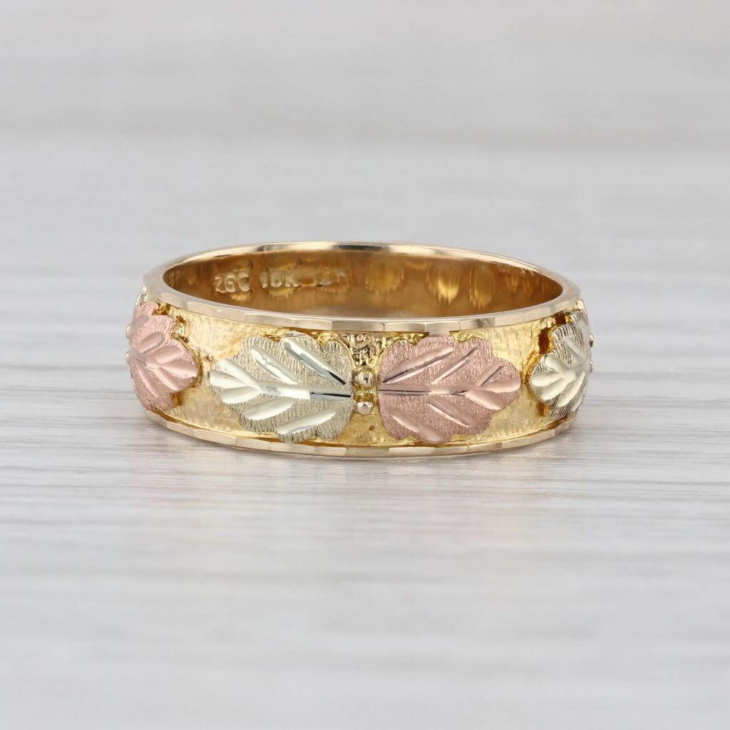 Black Hills Gold Leaf Ring 10k 12k Yellow Rose Green Mount Rushmore Size 9 Band