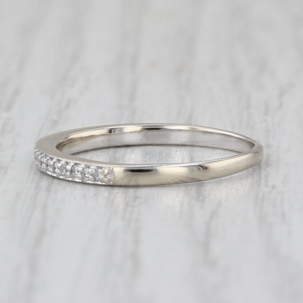 0.25ctw Diamond Wedding Band 14k White Gold Size 7 Stackable Ring