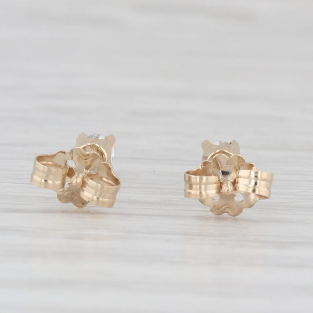 Light Gray Small 0.13ctw Diamond Solitaire Stud Earrings 14k Yellow Gold